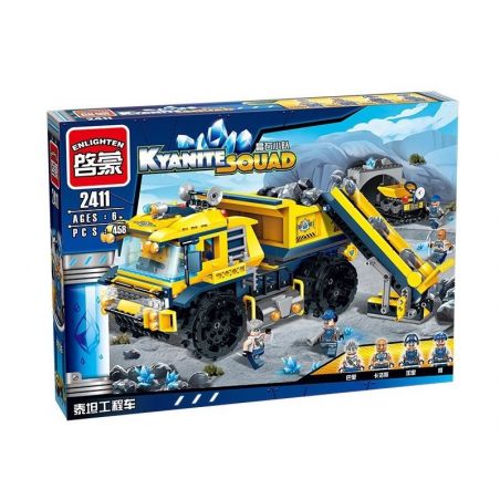 Enlighten 2411 Qman 2411 non  XE TẢI KHAI THÁC MỎ ĐÁ QUÝ bộ đồ chơi xếp lắp ráp ghép mô hình Kyanite Squad KYANITE SQUAD DUMPTRUCK MONSTER Đội Khai Khoáng 458 khối