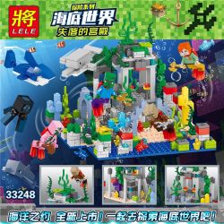 LELE 33248 non  VÙNG ĐẤT DƯỚI ĐÁY BIỂN bộ đồ chơi xếp lắp ráp ghép mô hình Minecraft MY WORLD Game Xây Dựng 458 khối