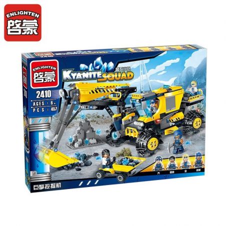 Enlighten 2410 Qman 2410 non  MÁY XÚC KHAI THÁC MỎ ĐÁ QUÝ bộ đồ chơi xếp lắp ráp ghép mô hình Kyanite Squad KYANITE SQUAD EXCAVATOR Đội Khai Khoáng 457 khối