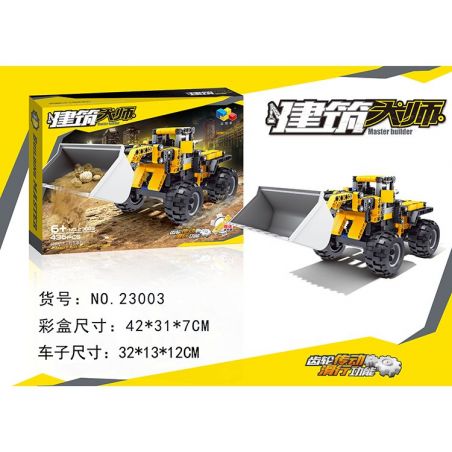 QIZHILE 23003 non  XE TẢI KỸ THUẬT bộ đồ chơi xếp lắp ráp ghép mô hình Master Bulider Cỗ Máy Xây Dựng 436 khối