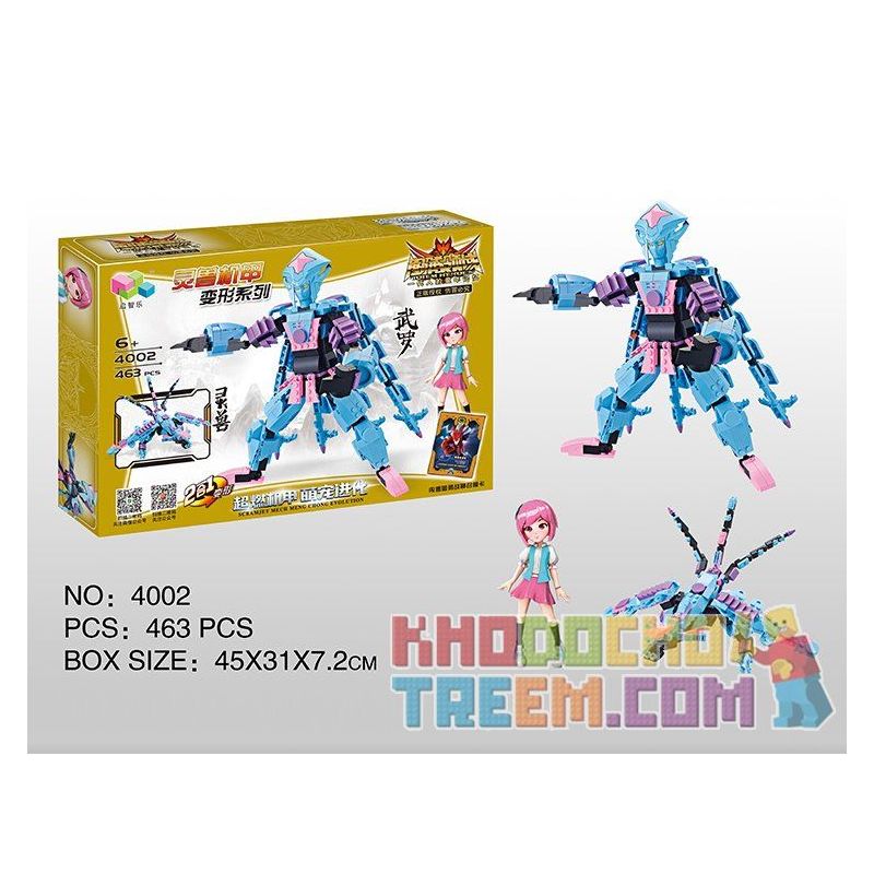 QIZHILE 4002 Xếp hình kiểu  TRANSFORMERS Transformation Robot 2in1 Người Máy Biến Hình 2 Trong 1 452 khối