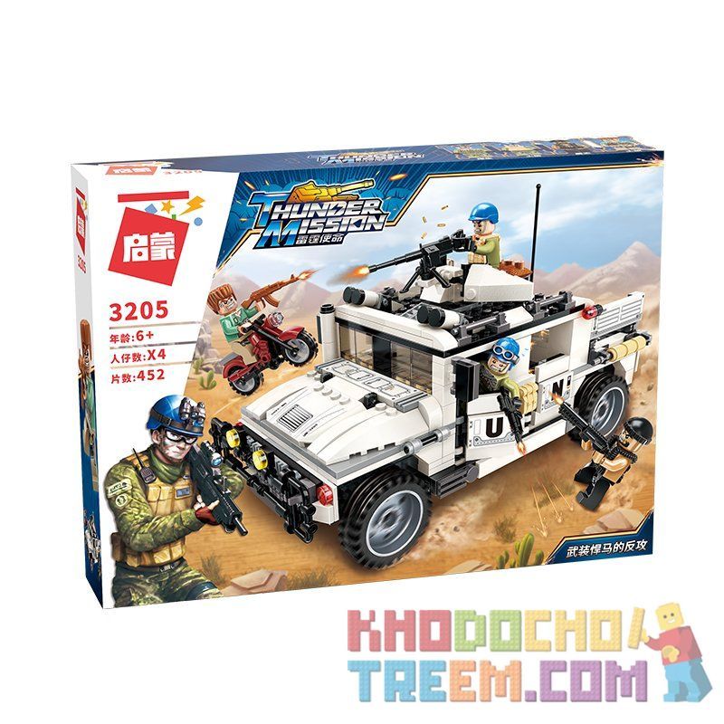 Enlighten 3205 Qman 3205 non  TẤN CÔNG TRÊN SA MẠC bộ đồ chơi xếp lắp ráp ghép mô hình Thunder Mission THUNDERMISSION Nhiệm Vụ Sấm Sét 452 khối