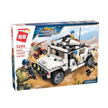 Enlighten 3205 Qman 3205 non  TẤN CÔNG TRÊN SA MẠC bộ đồ chơi xếp lắp ráp ghép mô hình Thunder Mission THUNDERMISSION Nhiệm Vụ Sấm Sét 452 khối