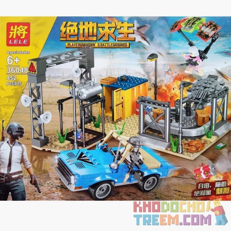 LELE 36048 non  TRÒ CHƠI SINH TỒN bộ đồ chơi xếp lắp ráp ghép mô hình Pubg Battlegrounds Bắn Súng 452 khối