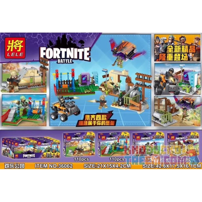 LELE 36062 non  TRẬN CHIẾN FORNITE bộ đồ chơi xếp lắp ráp ghép mô hình FORTNITE BATTLE Bắn Súng 446 khối