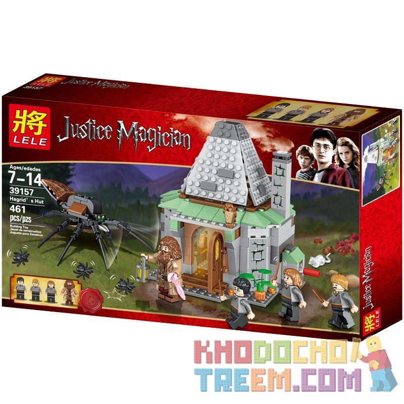NOT  HAGRID'S HUT 4738 LELE 39157 xếp lắp ráp ghép mô hình TÚP LỀU CỦA HAGRID Harry Potter Chú Bé Phù Thủy 442 khối
