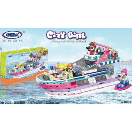 XINGBAO XB-12016 12016 XB12016 non  THUYỀN BUỒM bộ đồ chơi xếp lắp ráp ghép mô hình City Girl CITYGIRL YACHT Thành Phố Con Gái 429 khối