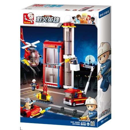SLUBAN M38-B0628 B0628 0628 M38B0628 38-B0628 non  TRUNG TÂM HUẤN LUYỆN CỨU HỎA bộ đồ chơi xếp lắp ráp ghép mô hình Fire Rescure FIRE STATION TRAINING CENTER 425 khối