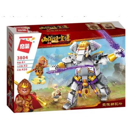 Enlighten 3804 Qman 3804 non  NGỘ KHÔNG ĐẠI CHIẾN VOI KHỔNG LỒ bộ đồ chơi xếp lắp ráp ghép mô hình Monkie Kid WUKONG Tây Du Ký Tôn Ngộ Không 420 khối