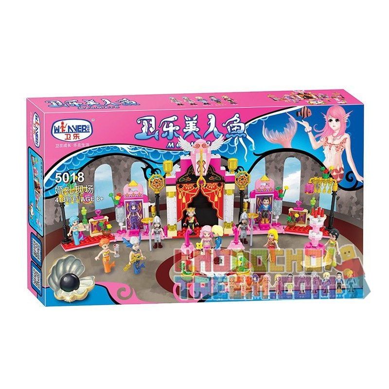 Winner 5018 non  CUNG ĐIỆN TIÊN CÁ bộ đồ chơi xếp lắp ráp ghép mô hình Mermaid Nàng Tiên Cá 413 khối