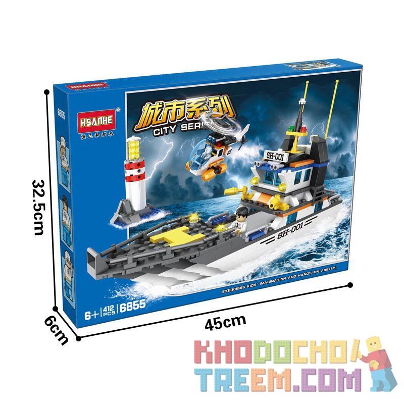 HSANHE 6855 Xếp hình kiểu  CITY Deep Sea Survey Team Đội Khảo Sát Biển Sâu 412 khối