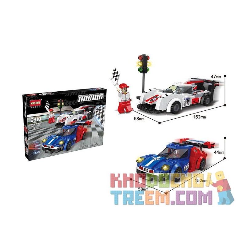 HSANHE 6910 Xếp hình kiểu  CITY Racing Track Trường đua Xe ô Tô 410 khối
