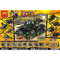 LELE 36068 non  SIÊU XE TĂNG 8 TRONG 1 bộ đồ chơi xếp lắp ráp ghép mô hình Pubg Battlegrounds BATTLEGROUNES Bắn Súng 1087 khối