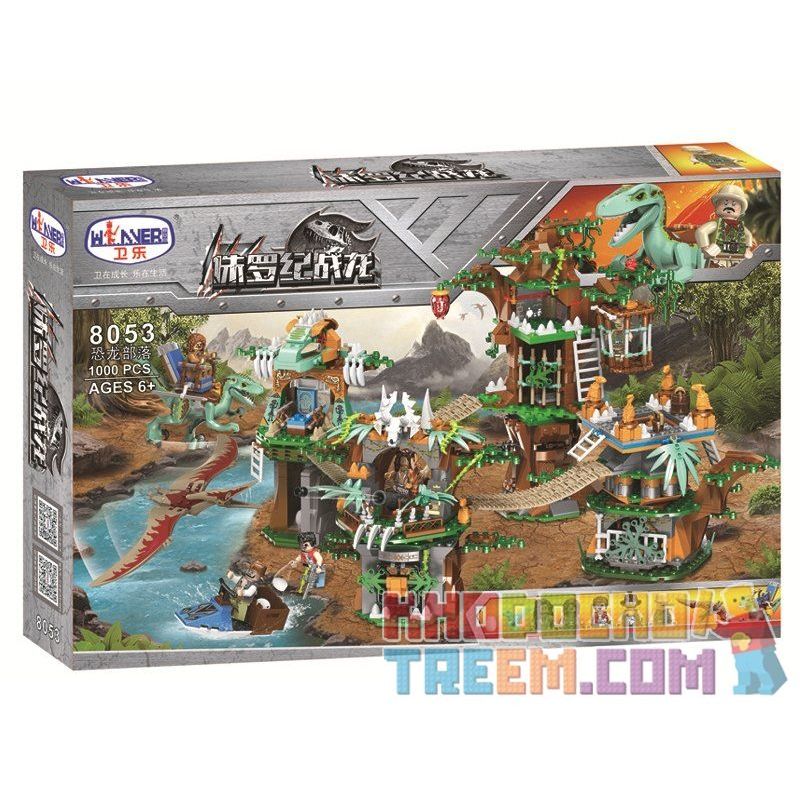 Winner 8053 non  KHU NHÀ TRÊN CÂY bộ đồ chơi xếp lắp ráp ghép mô hình Jurassic World DINOSAUR TRIBE Thế Giới Khủng Long 1000 khối
