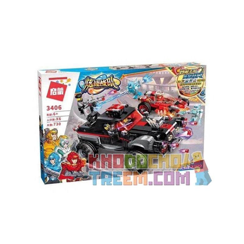 Enlighten 3406 Qman 3406 non  SIÊU XE CHIẾN ĐẤU bộ đồ chơi xếp lắp ráp ghép mô hình Power Squad Biệt Đội Siêu Đẳng 730 khối