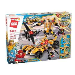 Enlighten 3404 Qman 3404 non  XE ĐUA VÀNG BIỂN ĐỔI THÀNH NGƯỜI MÁY CHIẾN ĐẤU bộ đồ chơi xếp lắp ráp ghép mô hình Power Squad Biệt Đội Siêu Đẳng 622 khối