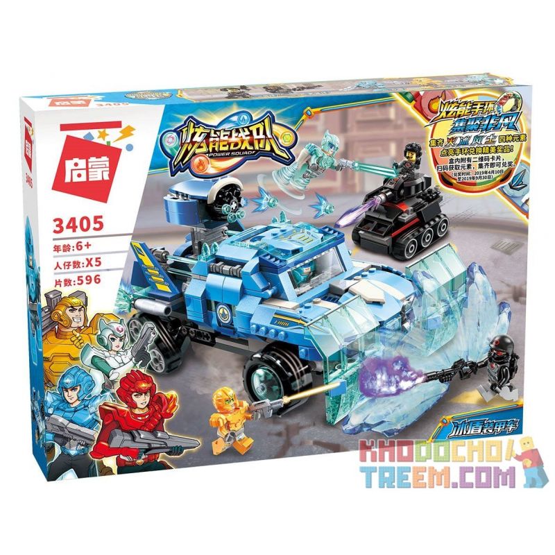 Enlighten 3405 Qman 3405 non  XE ĐỊA HÌNH PHÁ BĂNG bộ đồ chơi xếp lắp ráp ghép mô hình Power Squad Biệt Đội Siêu Đẳng 596 khối