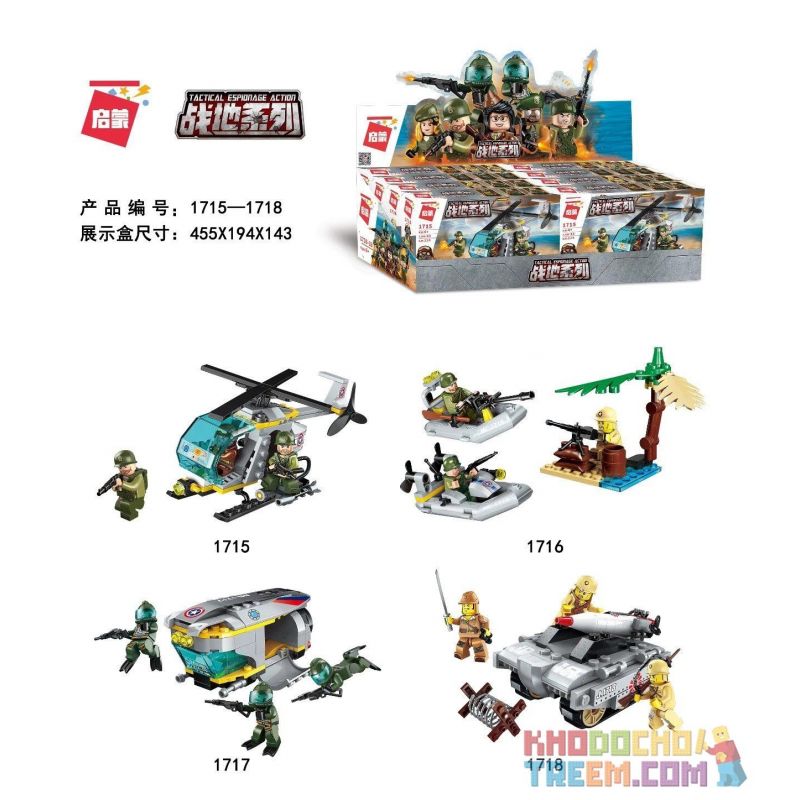 Enlighten 1715 1716 1717 1718 Qman 1715 1716 1717 1718 non  LỰC LƯỢNG QUÂN SỰ bộ đồ chơi xếp lắp ráp ghép mô hình Tactical Espionage Action Chiến Thuật Quân Sự 456 khối