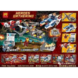 LELE 34062 non  CÁC ĐỒNG MINH CỦA AVENGERS 3 CHƠI bộ đồ chơi xếp lắp ráp ghép mô hình Super Heroes HEROES GATHERING Siêu Nhân Anh Hùng 410 khối