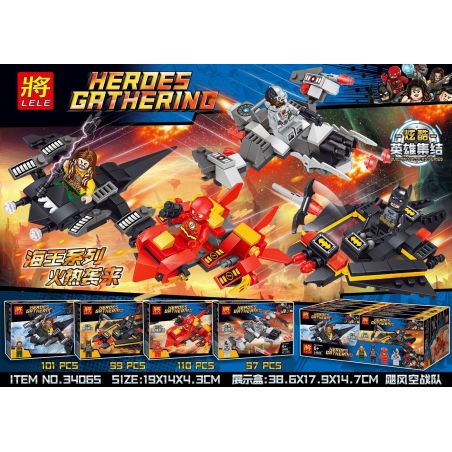 LELE 34065 non  PHI THUYỀN SIÊU ANH HÙNG bộ đồ chơi xếp lắp ráp ghép mô hình Super Heroes HEROES GATHERING Siêu Nhân Anh Hùng 407 khối