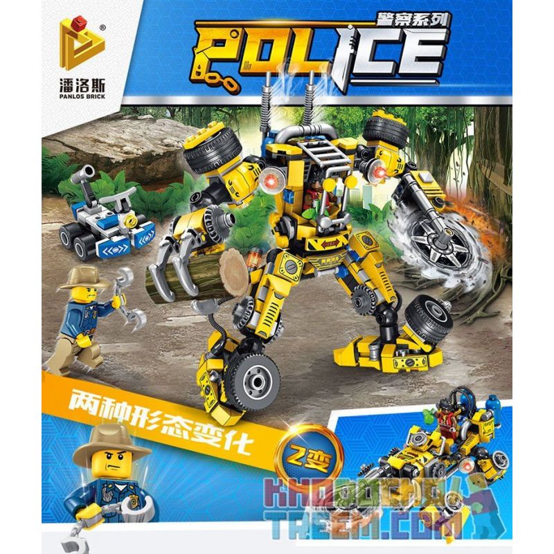 PanlosBrick 681004A Panlos Brick 681004A non  MÁY ĐĂNG NHẬP RỪNG bộ đồ chơi xếp lắp ráp ghép mô hình Police Cảnh Sát 404 khối