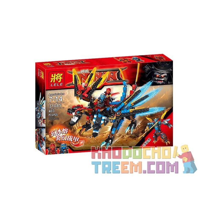 LELE 31085 non  RỒNG MÁY BIẾN HÌNH 2 ĐẦU bộ đồ chơi xếp lắp ráp ghép mô hình The  Ninjago Movie THE LELE NINJA MOVIE Ninja Lốc Xoáy 403 khối