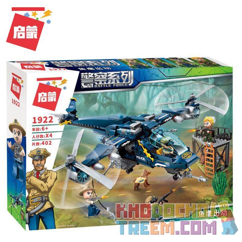 Enlighten 1922 Qman 1922 non  OSPREY ĐÌNH CÔNG bộ đồ chơi xếp lắp ráp ghép mô hình Police BATTLE FORCE Cảnh Sát 402 khối