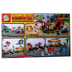 SHENG YUAN SY SY1232 1232 non  TRÒ CHƠI SINH TỒN bộ đồ chơi xếp lắp ráp ghép mô hình Pubg Battlegrounds Bắn Súng 888 khối