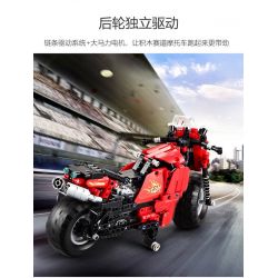 DOUBLEE CADA C51024 51024 non  XE MÔ TÔ ĐUA ĐỎ bộ đồ chơi xếp lắp ráp ghép mô hình  DETECH Kỹ Thuật Công Nghệ Cao Mô Hình Phương Tiện 484 khối