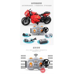 DOUBLEE CADA C51024 51024 non  XE MÔ TÔ ĐUA ĐỎ bộ đồ chơi xếp lắp ráp ghép mô hình  DETECH Kỹ Thuật Công Nghệ Cao Mô Hình Phương Tiện 484 khối