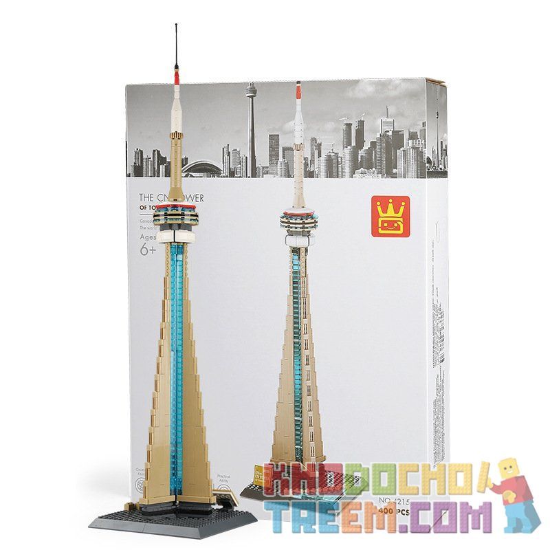WANGE 4215 non  THÁP TRUYỀN HÌNH TORONTO CANADA bộ đồ chơi xếp lắp ráp ghép mô hình Architecture THE CN TOWER Công Trình Kiến Trúc 400 khối