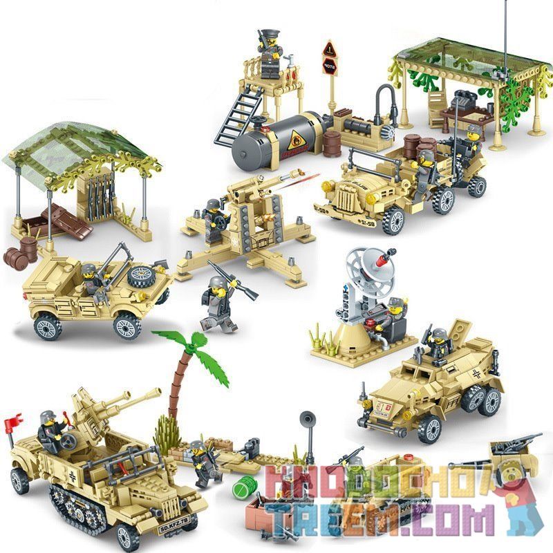 Kazi KY82033 82033 KY82034 82034 KY82035 82035 KY82036 82036 non  ĐẠI CHIẾN TRÊN SA MẠC bộ đồ chơi xếp lắp ráp ghép mô hình Military Army EAGLECORPS Quân Sự Bộ Đội 1764 khối