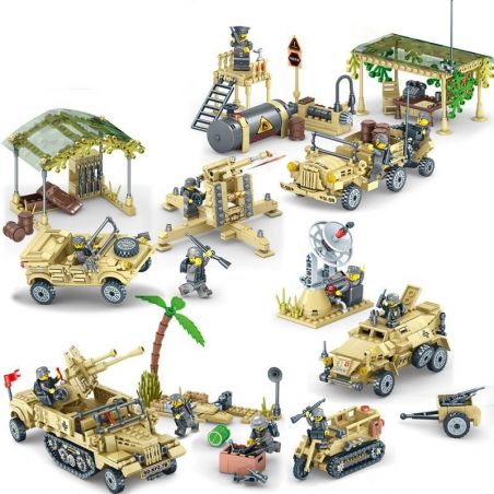 Kazi KY82033 82033 KY82034 82034 KY82035 82035 KY82036 82036 non  ĐẠI CHIẾN TRÊN SA MẠC bộ đồ chơi xếp lắp ráp ghép mô hình Military Army EAGLECORPS Quân Sự Bộ Đội 1764 khối