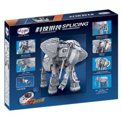 Winner 7107 non  VOI MÁY BIẾT ĐI KÊU LẮC ĐẦU CONG VÒI VẪY ĐUÔI bộ đồ chơi xếp lắp ráp ghép mô hình  SPLICING RC ELEPHANT WITH LIGHTS AND SOUN Kỹ Thuật Công Nghệ Cao Mô Hình Phương Tiện 1542 khối