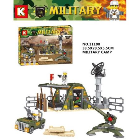 LE DI PIN 11100 Xếp hình kiểu  MILITARY ARMY Military Camp Trại Quân Sự 399 khối