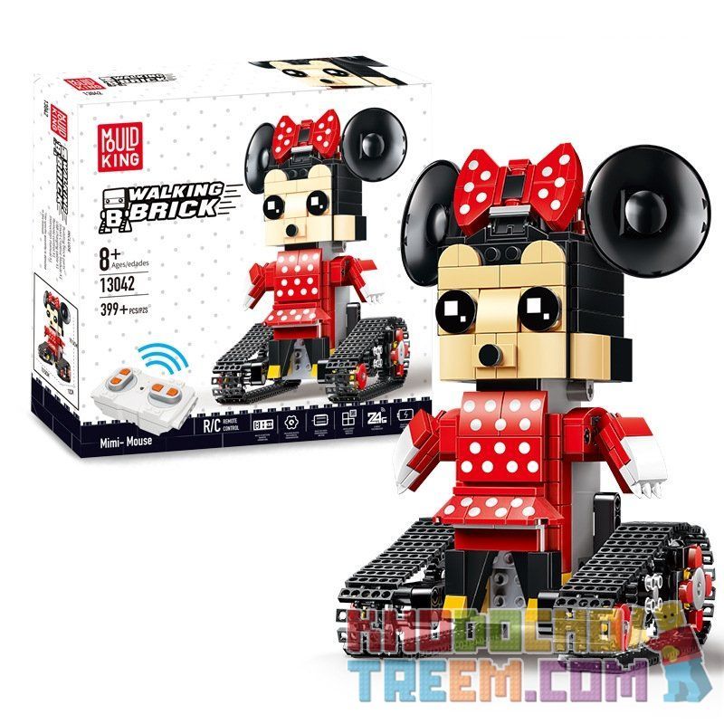 MouldKing 13042 Mould King 13042 non  CHUỘT MIMI CÓ BÁNH XE DI CHUYỂN bộ đồ chơi xếp lắp ráp ghép mô hình Walking Brick WALKING BRICK MIMI-MOUSE Búp Bê Biết Đi 399 khối