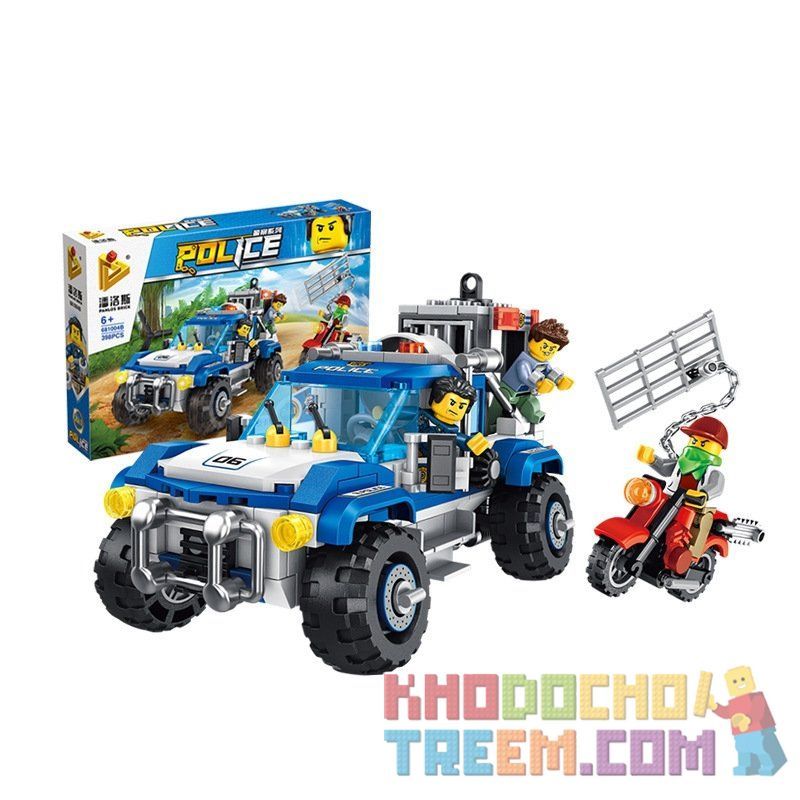 PanlosBrick 681004B Panlos Brick 681004B non  XE BÁN TẢI CỦA CẢNH SÁT bộ đồ chơi xếp lắp ráp ghép mô hình Police 398 khối