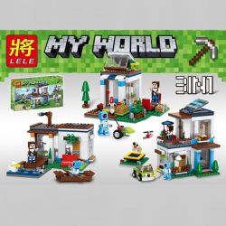 LELE 33078 non  NGÔI NHÀ HIỆN ĐẠI 3 TRONG 1 bộ đồ chơi xếp lắp ráp ghép mô hình Minecraft MY WORLD Game Xây Dựng 396 khối