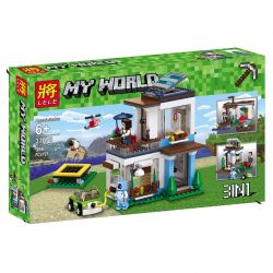 LELE 33078 non  NGÔI NHÀ HIỆN ĐẠI 3 TRONG 1 bộ đồ chơi xếp lắp ráp ghép mô hình Minecraft MY WORLD Game Xây Dựng 396 khối