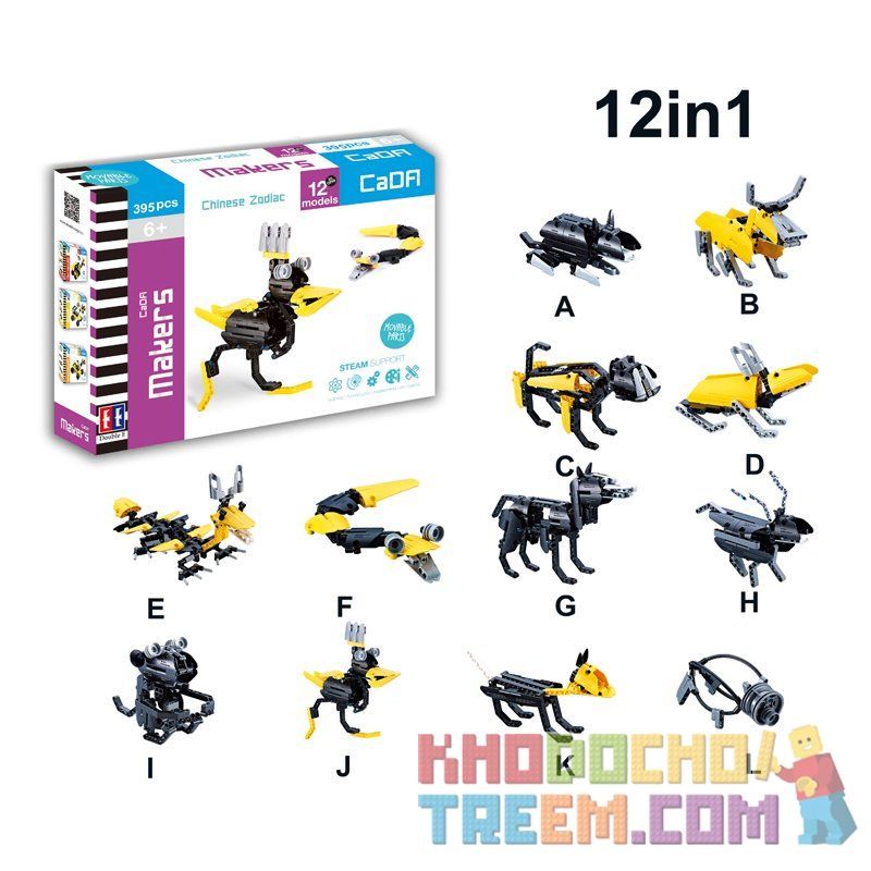 DOUBLEE CADA C53010 53010 non  BIẾN DẠNG CUNG HOÀNG ĐẠO bộ đồ chơi xếp lắp ráp ghép mô hình  CHINESE ZODIAC Kỹ Thuật Công Nghệ Cao Mô Hình Phương Tiện 395 khối
