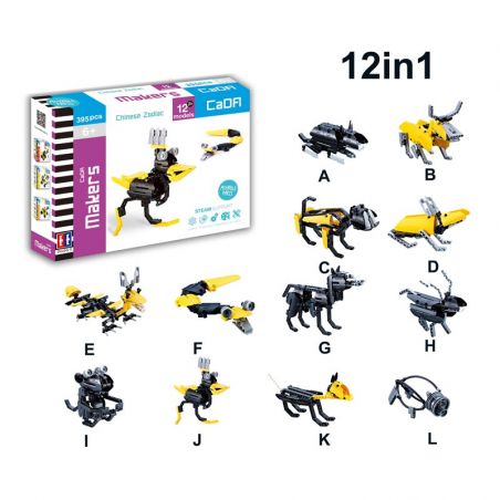 DOUBLEE CADA C53010 53010 non  BIẾN DẠNG CUNG HOÀNG ĐẠO bộ đồ chơi xếp lắp ráp ghép mô hình  CHINESE ZODIAC Kỹ Thuật Công Nghệ Cao Mô Hình Phương Tiện 395 khối