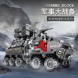 SEMBO 107007 non  XE BỌC THÉP CHIẾN ĐẤU bộ đồ chơi xếp lắp ráp ghép mô hình The Wandering Earth MILITARY TRUCK Lưu Lạc Địa Cầu 1925 khối