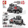 SEMBO 107007 non  XE BỌC THÉP CHIẾN ĐẤU bộ đồ chơi xếp lắp ráp ghép mô hình The Wandering Earth MILITARY TRUCK Lưu Lạc Địa Cầu 1925 khối