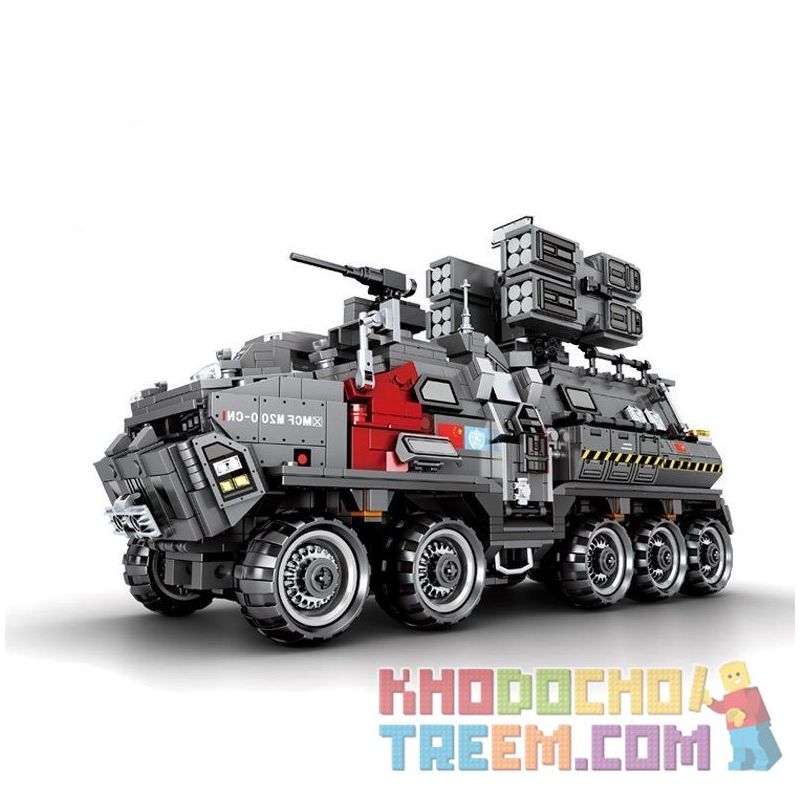 SEMBO 107007 non  XE BỌC THÉP CHIẾN ĐẤU bộ đồ chơi xếp lắp ráp ghép mô hình The Wandering Earth MILITARY TRUCK Lưu Lạc Địa Cầu 1925 khối