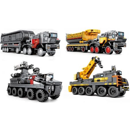 SEMBO 107001 107002 107003 107004 non  CN171-11 TÀU CHỞ HỘP CN114-03 NHỎ PHƯƠNG TIỆN KỸ THUẬT QUÂN CN373 GẦU bộ đồ chơi xếp lắp ráp ghép mô hình The Wandering Earth CARGOTRUCK-TRANSPORT CARGOTRUCK-IRON ORETRUCK MILITARY ENGINEERING Lưu Lạc Địa Cầu 257 khối
