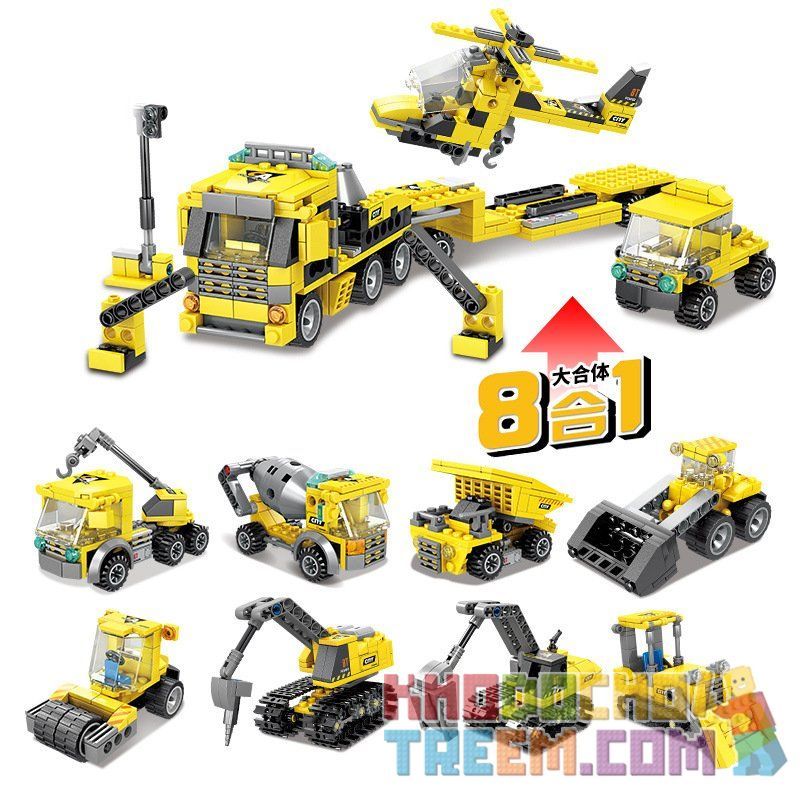 Kazi KY80460 80460 non  MÁY MÓC CÔNG TRƯỜNG bộ đồ chơi xếp lắp ráp ghép mô hình Creator CONSTRUCTION Sáng Tạo 905 khối