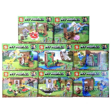 SHENG YUAN SY 1215A 1215B 1215C 1215D 1215E 1215F 1215G 1215H non  THẾ GIỚI SINH TỒN bộ đồ chơi xếp lắp ráp ghép mô hình Minecraft MY WORLD Game Xây Dựng 738 khối