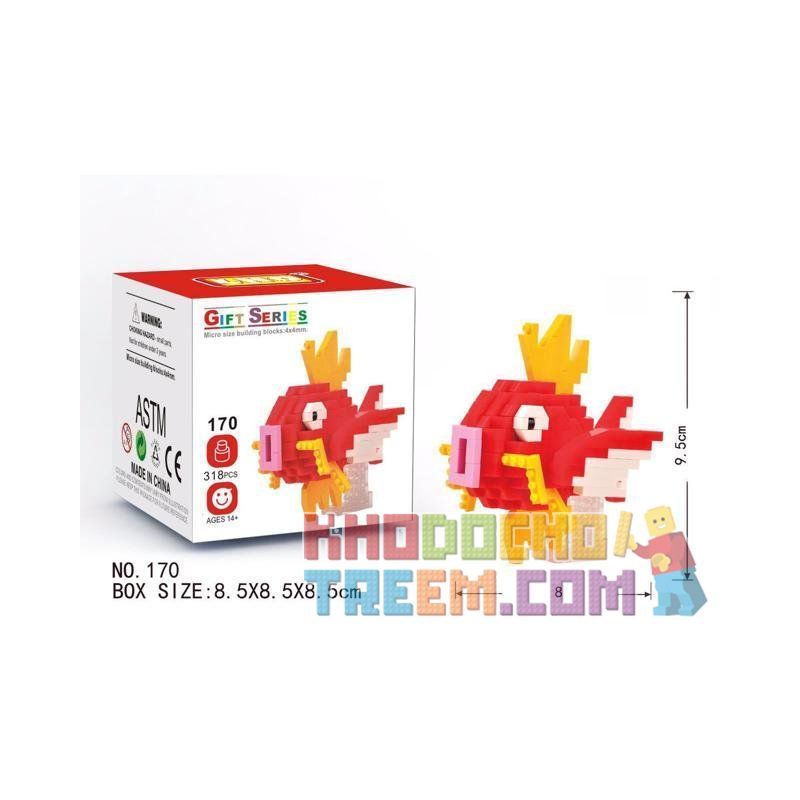 LNO 170 Xếp hình kiểu Nanoblock POKÉMON Pokemon Magikarp Pokemon Ma Thuật Rp 318 khối