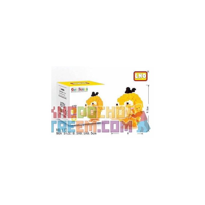 LNO 172 Xếp hình kiểu Nanoblock POKÉMON Pokemon Psyduck Pokemon Tâm Thần 326 khối