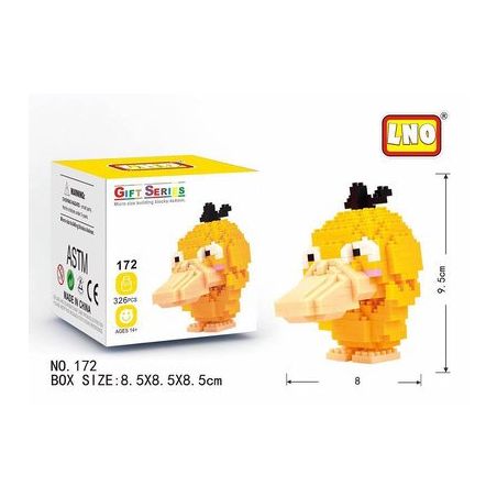LNO 172 Xếp hình kiểu Nanoblock POKÉMON Pokemon Psyduck Pokemon Tâm Thần 326 khối